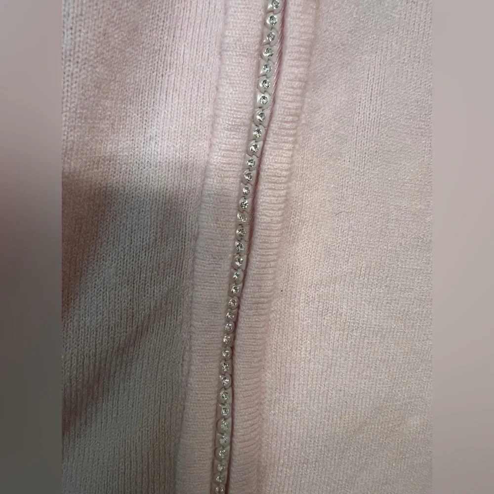 Quacker Factory Soft Pink Zip-Up Sweater - Picture 4 of 10